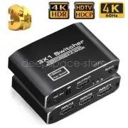 3x1 4K 60Hz HDMI Switch 3 Ports HDMI Switcher Selector with IR Remote