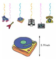 Spiral Pendants x 1 Set Back To The 80's Party Set Party Supplies Adults Birthday Decoration