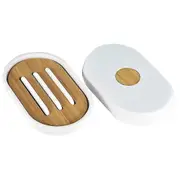 1pc Bamboo Soap Box Household Soap Dish Soap Storage Rack Bathing Accessory For Toilet Hotel Bathroom