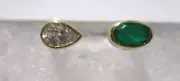 Gold Plated Oval and Pear Shape Ring - INCL GIFT BOX- By Marlyn Schiff - Size 8