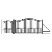 ALEKO Paris Style Steel Single Sliding 18' Driveway Gate with Pedestrian Gate