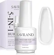 [Saviland] 5 in 1 Clear Builder Nail Gels - 15ml Quick Building Nail Strengthener Gel, UV/LED Nail Polish Gel for Broken Nails Repair Nails Extension Nail Decoration, Professional Nail Repair Supplies