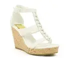 Mark & Maddux Fahrenheit Women's Shakira-02 Laser-cut Low Heel Sandal - White