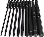 PTSLKHN Hex Head Allen Wrench Drill Bit Set (10pc Metric), Upgraded 1/4" Quick Release Shank Magnetic 100mm Long Hex Bits Set.