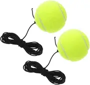 EXQUIMEUBLE 2pcs Set Portable Tennis Trainer Set Lightweight Tennis Ball with String for Independent Practice for Starters to Enhance Coordination and Flexibility High Resilience Elastic Rope