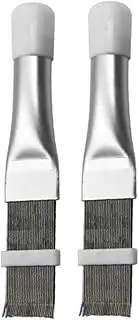 2pcs Air Conditioner Fin Comb Brush Cleaning Fin Tool Cooling Condenser Dryer Conditioner Comb Fin Straightener Fins Combs Tool for Air Conditioning Repairs Silver