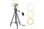 10 Inch Ring Light with Extendable Tripod Stand and Phone Holder for Live Streaming and Makeup