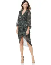 BNWT Cooper St Size 8 Nightbird Floral Long Sleeved Drape Dress V-neck