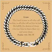 [Generic] Gran Cuban Link Chain Bracelet - The Lord fulfills desires, inspires confidence and hope for Veterans Day, Christmas, and Graduation gifts, Small, Silver Plated Zinc, Cubic Zirconia