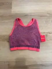 Spanx Sports Bra Womens Small Seamless Sculpt Spacedye Coral Punch Crossover New