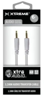 BRAND NEW Xtreme Cables 3.5mm Mini Audio Aux Auxiliary Transfer Cable (6ft)