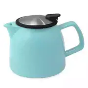 FORLIFE - Bell Turquoise Teapot with infuser - Ceramic teapot 26oz / 770ml