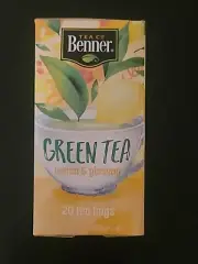 Benner Tea Co. LEMON & GINSENG GREEN TEA 20 Tea Bags