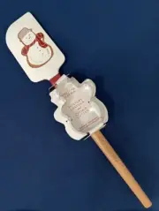 Williams Sonoma Holiday SNOWMAN Spatula + Cookie Cutter Christmas 2 sided-NWT