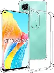 [USTIYA] Case for Oppo A78 4G Clear TPU Four Corners Protective Cover Transparent Soft