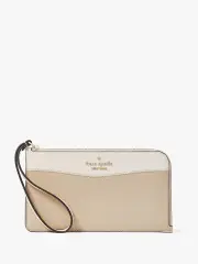 Lucy Colorblock Pebbled Leather Medium L-Zip Wristlet