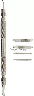 New 7pc Watch Band Spring Bar Link Pin Remover Repair Tool w / 4 Extra Pins