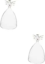 STOBAZA 2pcs Unique Glass Angel Cover Decorative Cloche Jar Preserved Flowers for DIY Micro Landscapes