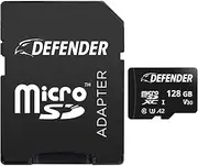Defender 128GB Micro SD Card with Adapter – High-Speed UHS-I Class 10 Memory Card for Security Cameras. Smartphones, Tablets, Cameras, and Laptops – Expand Storage, Fast Data Transfer