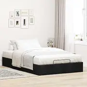 vidaxl Ottoman Bed Frame - King Single Black Fabric with Storage & Hydraulic Lift - no Box Spring Needed