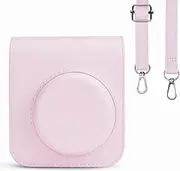Rieibi Camera Case Compatible with Fuji Instax Mini 12 - Polaroid Instax 12 Carry Case for Fujifilm Instax Mini 12 Instant Camera - Fuji Mini 12 Bag Cover with Strap - Pink