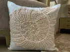 Decorative Cushion Cover Blue 16"x16", Home Decor Cotton Fabric - Swirl Twirl