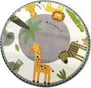 Iouyjiu Round Area Rug, Washable Waterproof Mat, Non Slip Soft, Animal Pattern Design for Playroom, Dorm, Kitchen, Bathroom, Home DecorMaternity and Baby Toys Game Mats