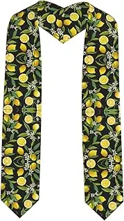 [SKKNT] Yellow Lemon Print Graduation Shawl Stole For Academic Commencements Honor Sash Congratulations Gift