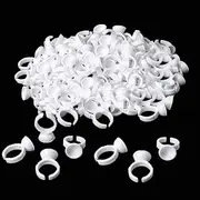 INFILILA Disposable Rings For Lashes 600 Pack Disposable Ring Cups Disposable Pigment Rings Makeup Glue Holder Rings Plastic Rings For Eyelash Extension Nail Art Adhesive Glue Holders Palette