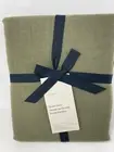 West Elm European Flax Linen King/Cal King Duvet Cover Dark Olive NWT