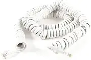 XYWHPGV RJ9 4P4C Plug Connectors Coiled Telephone Cable 7m for Landline Telephone, Grey White(f0656 6d244 0b4ff 22b02 36376 3af28