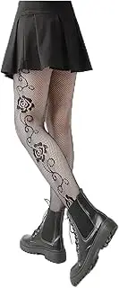 [AYTDNEHGK] Cosplay Girls Tights Women Sexy Retro Cross Print Club Stockings Socks Fishnet Pantyhose