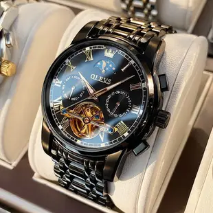 瑞士認證歐米手錶男士全自動機械錶防水夜光鏤空陀飛輪十大品牌茄