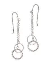 Bloomingdale's Fine Collection Interlocking Ring Chain Drop Earrings in Sterling Silver