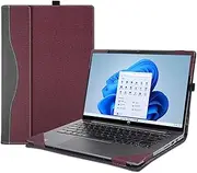 Cover Case for HP Envy x360 15.6'' 2-in-1 Laptop & HP Pavilion x360 Convertible - PU Leather Protective Shell Detachable Laptop Bag (Burgundy)