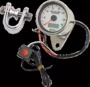 DS MPH Polished White Face Mini Speedo w Odo Sportster 883 Roadster 02-03