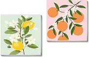 cupmod 2 Pack Framed Paint by Numbers Kit for Kids,Easy Acrylic Paint by Numbers Kits on Canvas,Fruit Oil Painting Paint by Number for Adults Beginners for Home Wall Decor (8x8inch)