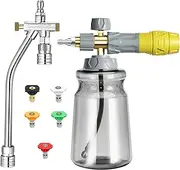 Saker Foam Cannon Double Connector, 4000 PSI Pressure Washer Soap Cannon, Ergonomic Lawn Garden Sprayers for Auto Detailing Marine Vessel RV Cleaning