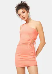 It's Complicated Ruched One Shoulder Dress