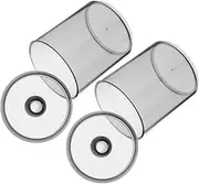 Gatuida 2pcs Cotton Swab Holders Sealing Lid Black Bathroom Jars Small Storage Containers for Makeup Hair Accessories
