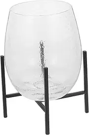 Abaodam Geometric Glass Vase with Elegant Iron Frame Handmade Rustic Floral Display for Modern Decor as Unique Present Idea for Home Wedding Centerpieces
