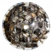 Natural Blue Agate Stone Wash Basin Handcrafted Counter Top Vessel Counter Sink
