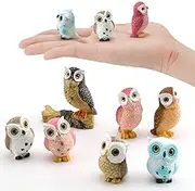 Miniature Owl Decorative Figurines 7 Pcs Mini Owls Fairy Garden Figurines Moss Landscape Garden Decoration Bonsai Crafts Home Decor Ornaments