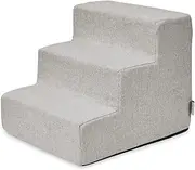 Best Pet Supplies Dog Stairs for Small Dogs & Cats, Foam Pet Steps Portable Ramp for Couch Sofa and High Bed Non-Slip Balanced Indoor Step Support, Paw Safe No Assembly - Sand, 3-Step