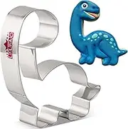 LILIAO Brontosaurus Cookie Cutter Cute Dinosaur Biscuit and Fondant Cutters for Kids - 3.7 x 4.1 inches - Stainless Steel