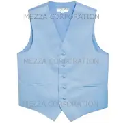 New Men's Vesuvio Napoli Tuxedo Vest Waistcoat only formal prom party Light Blue