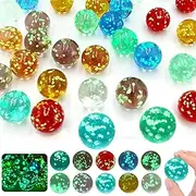 HIQE-FL Marbles for Children, Pack of 50 Colourful Glass Marbles, Glass Marbles Glow in The Dark, Children's Marble Game, Marble Games for Children, for Marble Track Game, Glass Marbles Colourful for
