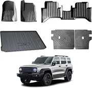 X-CAR Heavy Duty Car Floor Boot Liner Back Seats Protector Kick Mats Cover for GWM Tank 300 2023-Onwards Car Trunk Cargo Mat