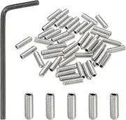 uxcell #10-32x5/8 Internal Hex Socket Set Grub Screws, 50 Pcs 304 Stainless Steel Cup Point Set Screw with Hex Key Wrench for Door Handles Bathroom Fixtures