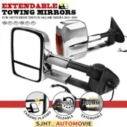 2x Chrome Electric Towing Mirrors w/ Indicator for Mitsubishi Triton MQ MR 15-19